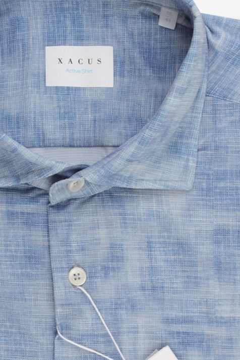 Camicia Uomo Xacus Regular Tinta unita 84% poliammide 16% elastan collo Francese Manica lunga