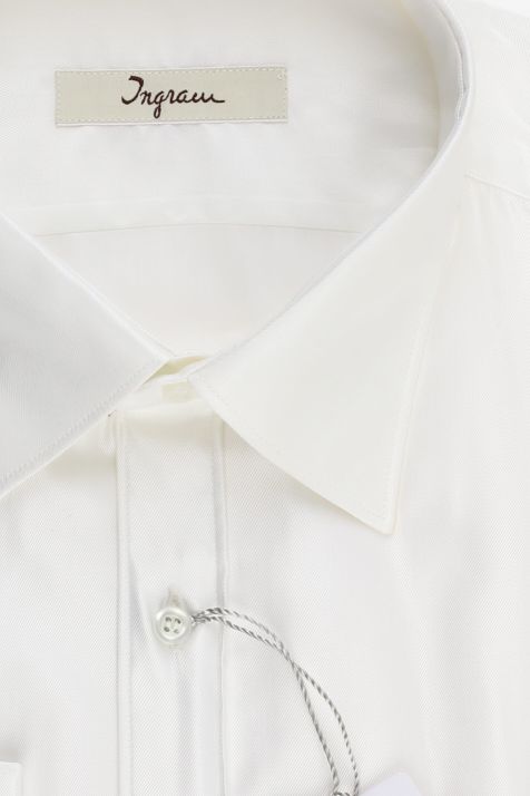 Camicia Uomo Ingram Slim Tinta unita 60% cotone 40% viscosa collo Italiano Manica lunga