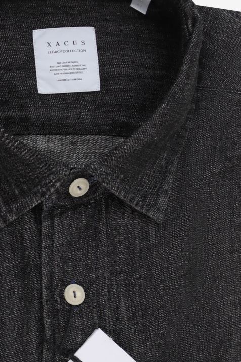 Camicia Uomo Xacus Regular Tinta unita 100% cotone collo Italiano Manica lunga