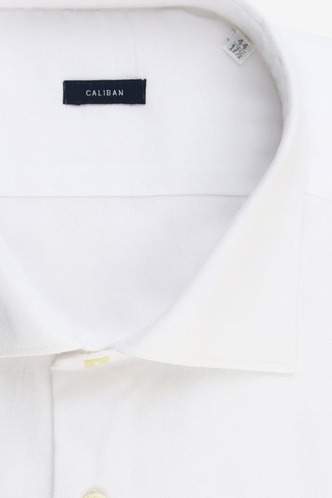 Camicia Uomo Caliban Regular Tinta unita 100% cotone collo Francese Manica lunga
