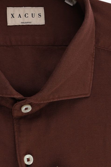 Camicia Uomo Xacus Regular Tinta unita 100% cotone collo Francese Manica lunga