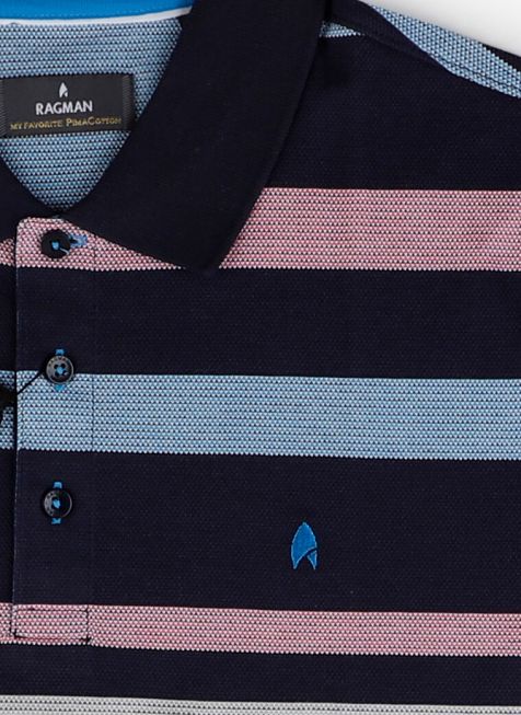 Polo Uomo Ragman Classic Righe 100% cotone Manica corta