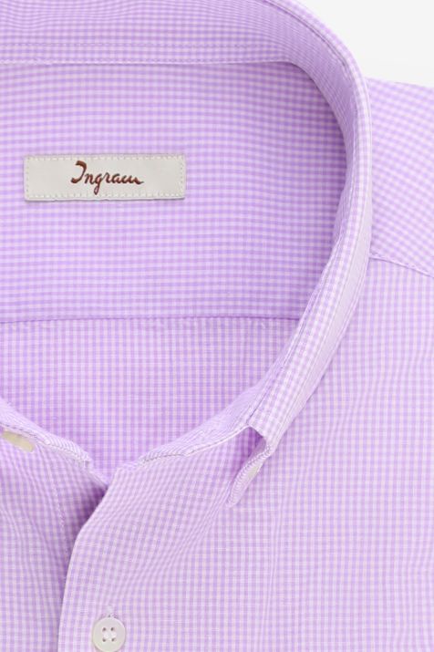 Camicia Uomo Ingram Regular Quadri 100% cotone collo Button down Manica lunga