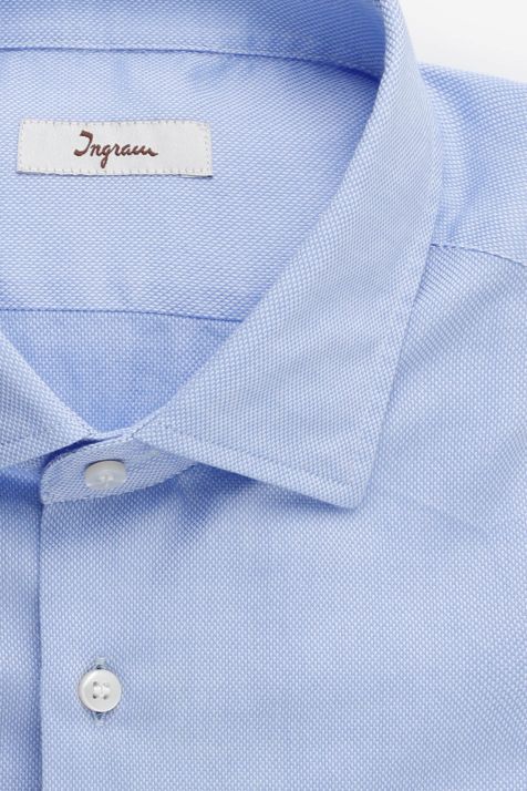 Camicia Uomo Ingram Slim Tinta unita 100% Cotone Organico collo Francese Manica lunga