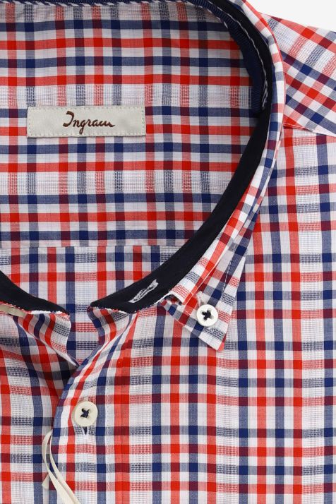 Camicia Uomo Ingram Classic Quadri 100% cotone collo Button down Manica lunga