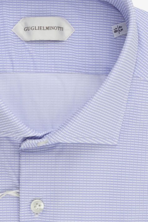 Camicia Uomo Guglielminotti Regular Micro disegno 73% pa 27% ea collo Italiano Manica lunga