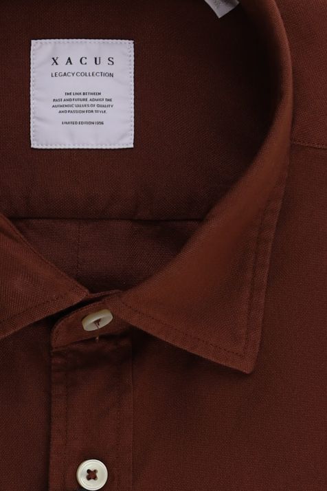 Camicia Uomo Xacus Regular Tinta unita 100% cotone collo Italiano Manica lunga