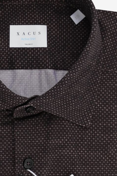 Camicia Uomo Xacus Regular Micro disegno 86% poliammide 14% elastan collo Francese Manica lunga