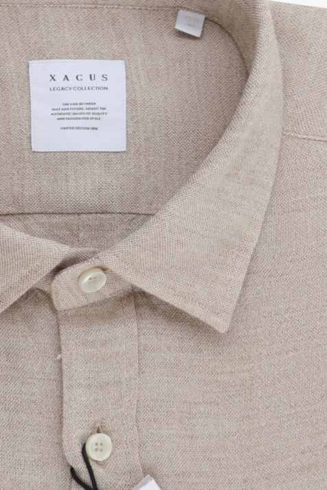 Camicia Uomo Xacus Regular Tinta unita  70% modal 30% lana collo Italiano Manica lunga