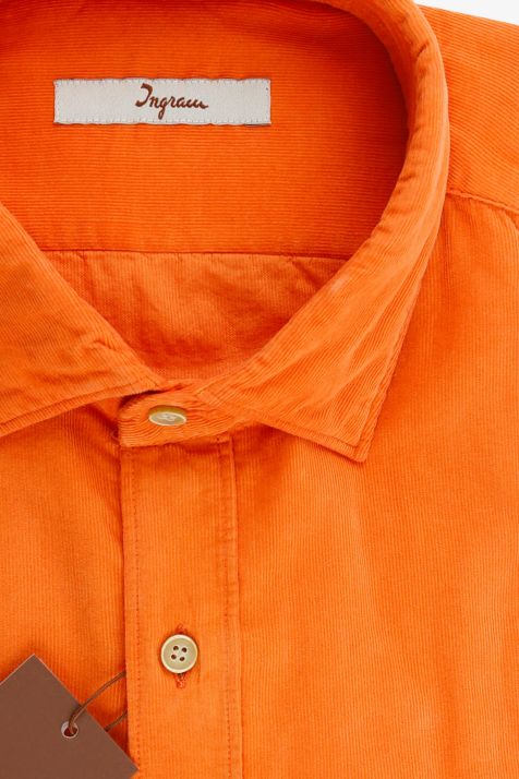 Camicia Uomo Ingram Slim Tinta unita 100% cotone collo Francese Manica lunga