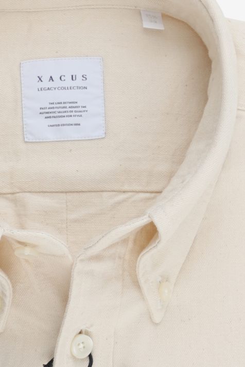 Camicia Uomo Xacus Regular Tinta unita 100% cotone collo Button down Manica lunga