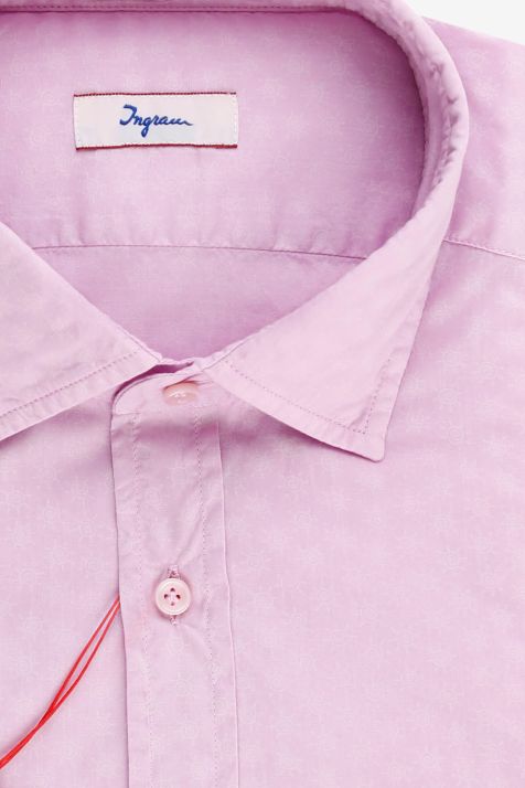 Camicia Uomo Ingram Regular Fantasia 100% cotone collo Italiano Manica lunga