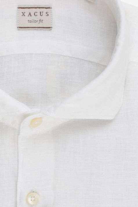Camicia Uomo Xacus Regular Tinta unita 100% lino collo Francese Manica lunga