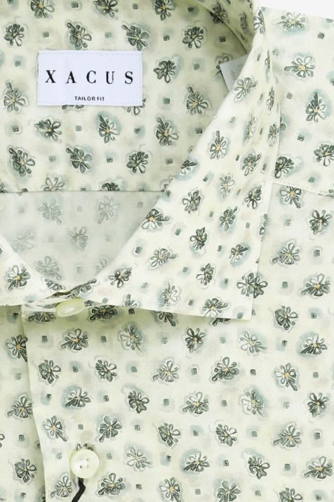 Camicia Uomo Xacus Regular Fantasia 100% cotone collo Francese Manica lunga