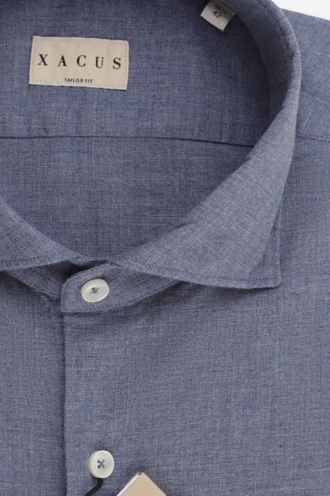 Camicia Uomo Xacus Regular Tinta unita 100% cotone collo Francese Manica lunga