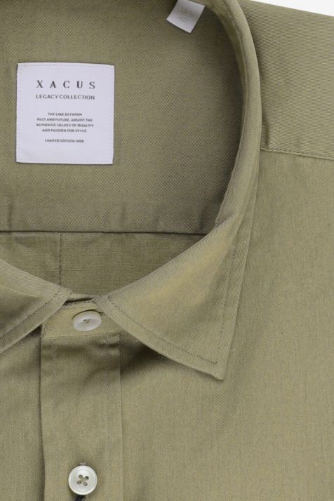 Camicia Uomo Xacus Comfort Tinta unita 100% cotone collo Francese Manica lunga