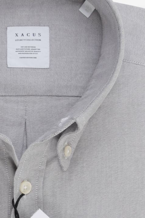 Camicia Uomo Xacus Regular Tinta unita 100% cotone collo Button down Manica lunga