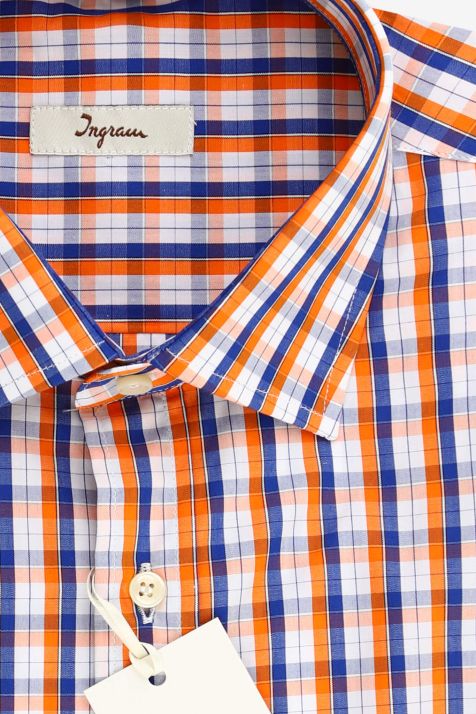 Camicia Uomo Ingram Classic Quadri 100% cotone collo Francese Manica lunga