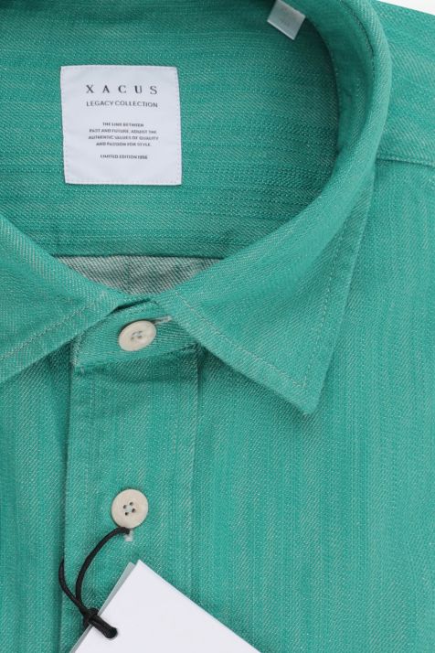 Camicia Uomo Xacus Regular Tinta unita 100% cotone collo Italiano Manica lunga