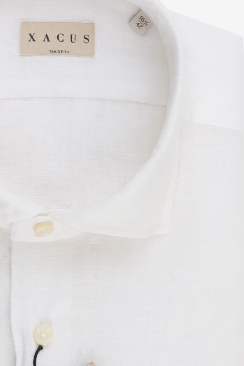 Camicia Uomo Xacus Regular Tinta unita 100% lino collo Francese Manica lunga