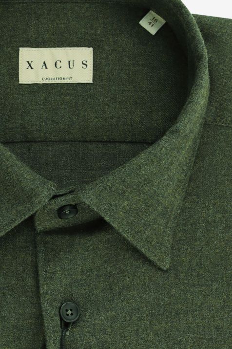 Camicia Uomo Xacus Regular Tinta unita 100% cotone collo Italiano Manica lunga
