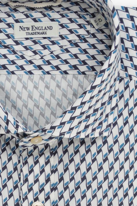 Camicia Uomo New England Slim Tinta unita 100% lino collo Francese Manica lunga