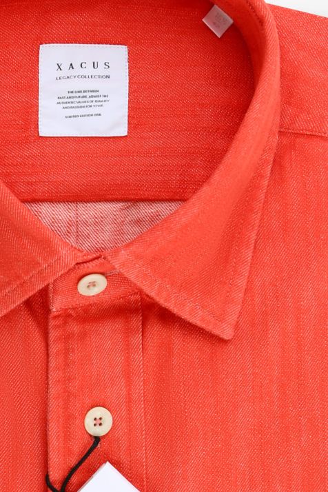 Camicia Uomo Xacus Regular Tinta unita 100% cotone collo Italiano Manica lunga