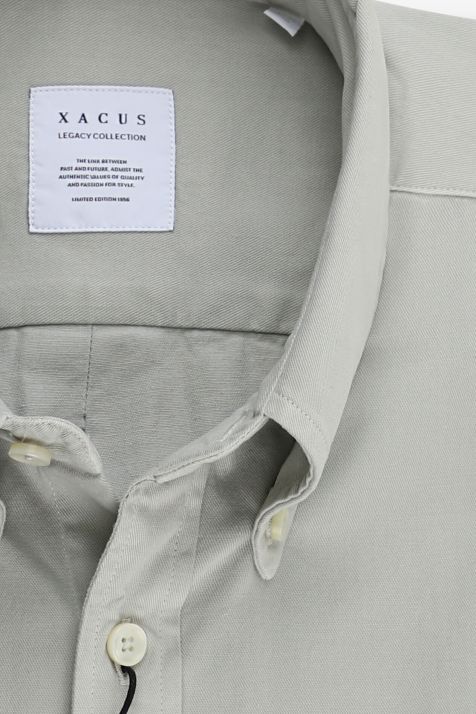 Camicia Uomo Xacus Regular Tinta unita 100% cotone collo Button down Manica lunga