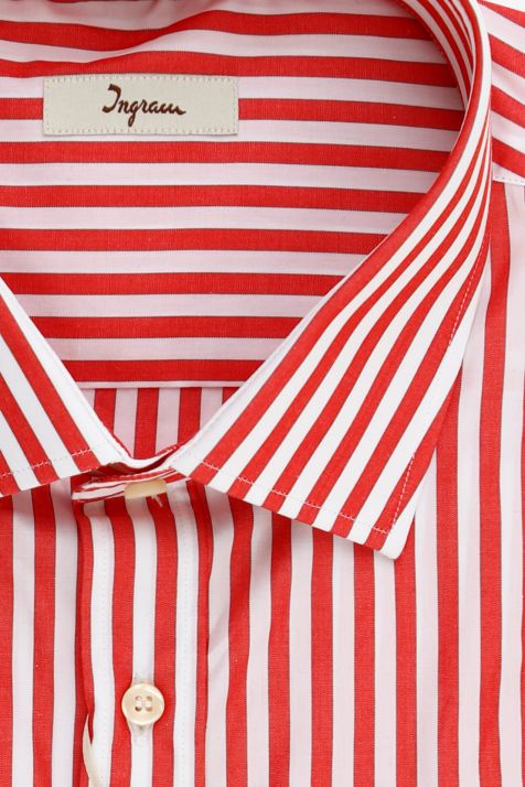 Camicia Uomo Ingram Classic Righe 100% cotone collo Francese Manica lunga