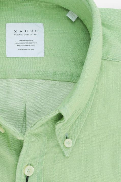 Camicia Uomo Xacus Regular Tinta unita 100% cotone collo Button down Manica lunga