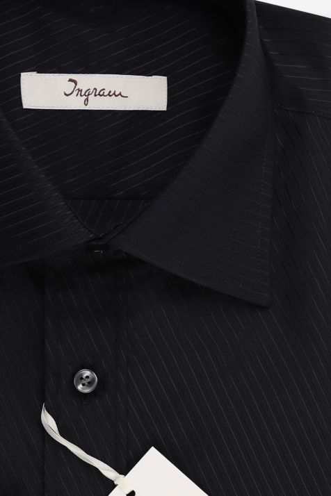 Camicia Uomo Ingram Classic Righe 100% cotone collo Italiano Manica lunga