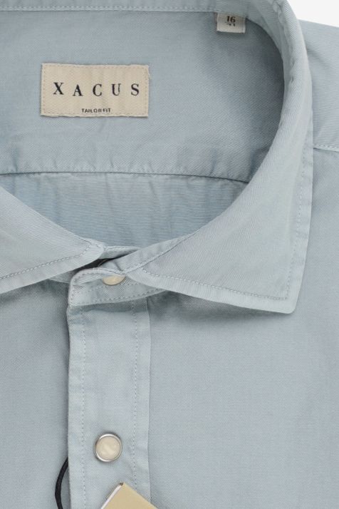Camicia Uomo Xacus Regular Tinta unita 100% cotone collo Francese Manica lunga