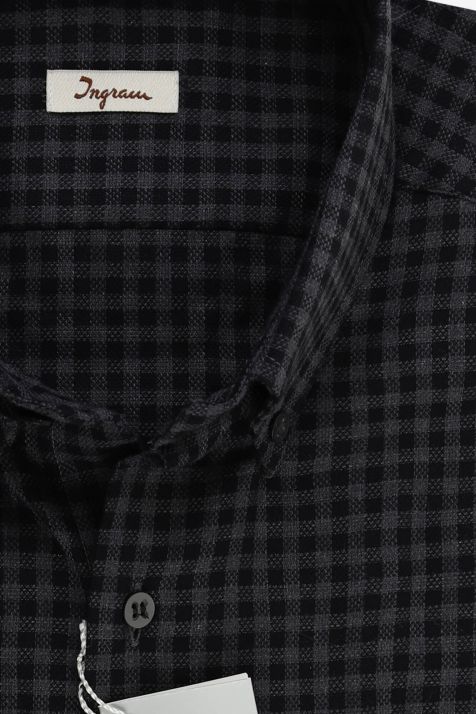 Camicia Uomo Ingram Regular Quadri 100% cotone collo Button down Manica lunga