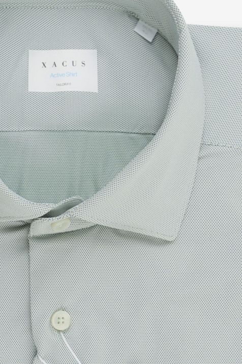 Camicia Uomo Xacus Regular Micro disegno 87% poliammide 13% elastan collo Francese Manica lunga