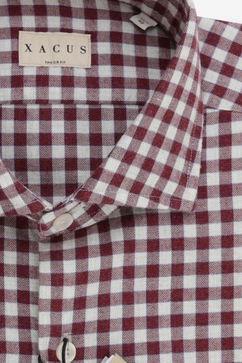 Camicia Uomo Xacus Regular Quadri 100% cotone collo Francese Manica lunga