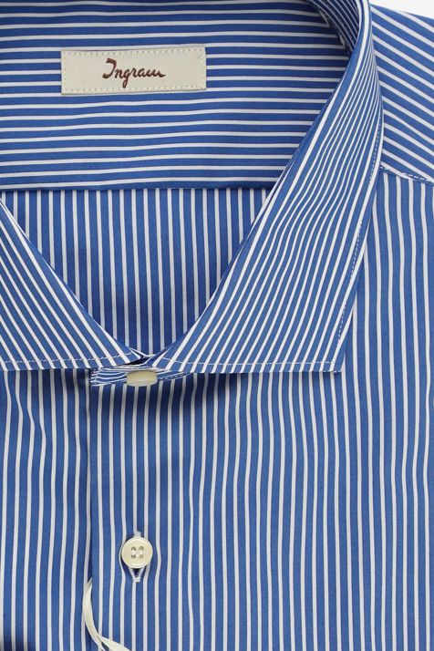Camicia Uomo Ingram Slim Righe 75% cotone 22% pa 3% ea collo Francese Manica lunga