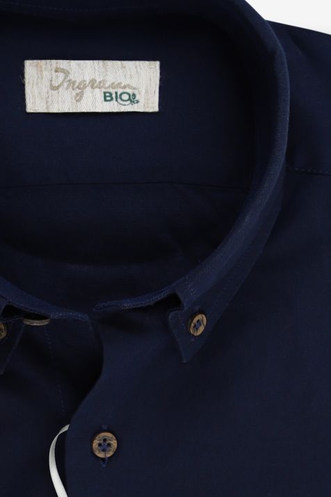 Camicia Uomo Ingram Regular Tinta unita 100% cotone collo Button down Manica lunga