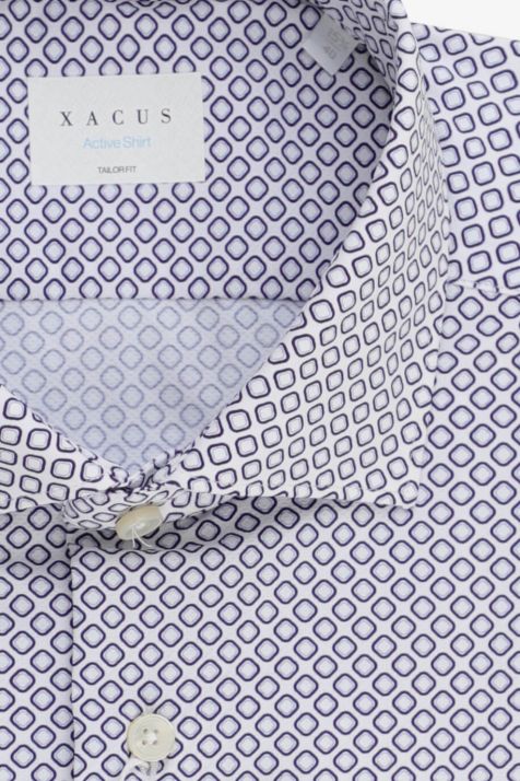 Camicia Uomo Xacus Regular Fantasia 86% poliammide 14% elastan collo Francese Manica lunga