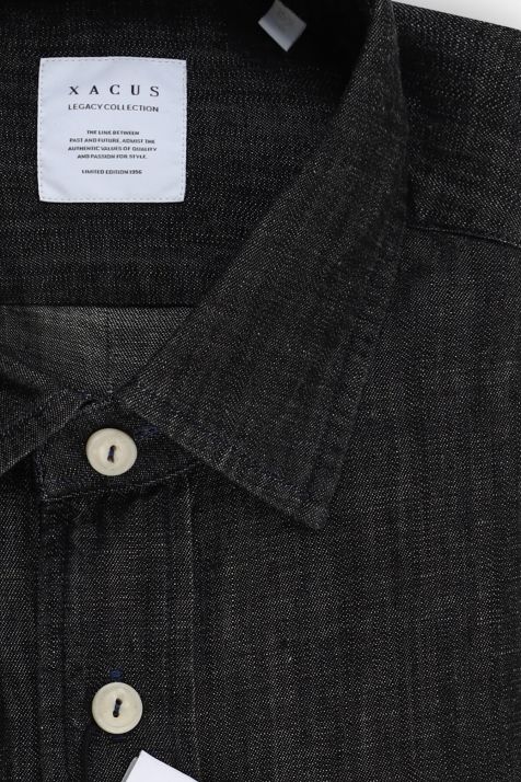 Camicia Uomo Xacus Regular Tinta unita 100% cotone collo Italiano Manica lunga