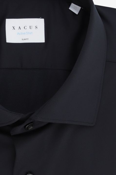 Camicia Uomo Xacus Slim Tinta unita 86% poliammide 14% elastan  collo Francese Manica lunga