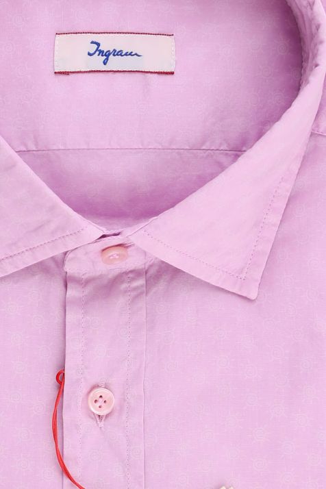 Camicia Uomo Ingram Regular Fantasia 100% cotone collo Francese Manica lunga