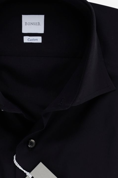 Camicia Uomo Bonser Regular Tinta unita 100% cotone collo Francese Manica lunga