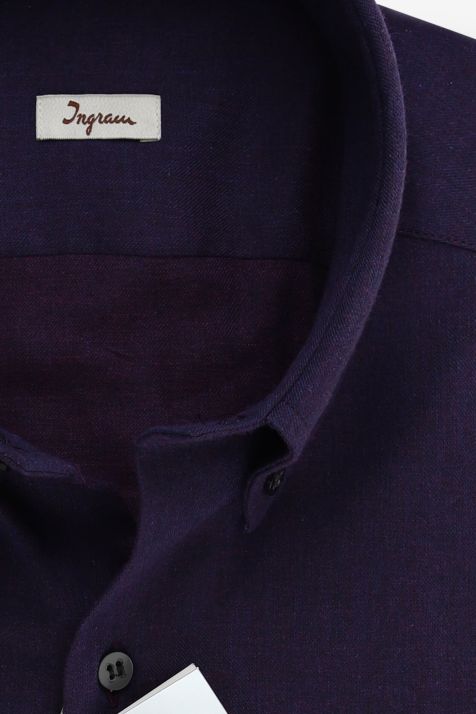 Camicia Uomo Ingram Regular Tinta unita 100% cotone collo Francese Manica lunga