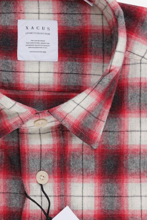 Camicia Uomo Xacus Regular Quadri 100% cotone collo Francese Manica lunga