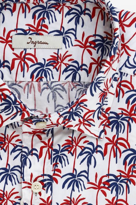 Camicia Uomo Ingram Regular Fantasia 100% cotone collo Francese Manica lunga