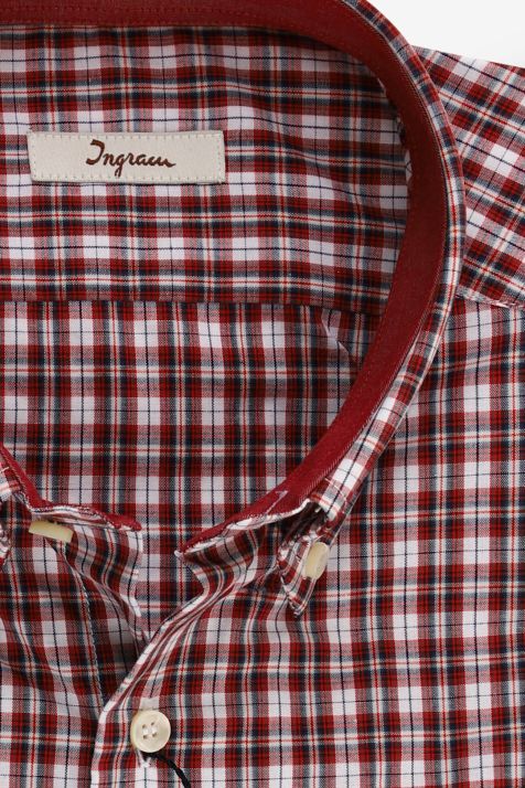 Camicia Uomo Ingram Regular Quadri 100% cotone collo Button down Manica lunga