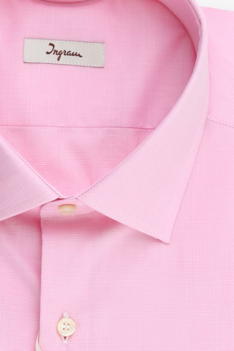Camicia Uomo Ingram Regular Quadri 100% cotone collo Francese Manica lunga