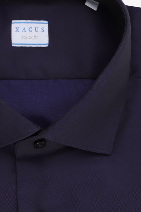 Camicia Uomo Xacus Regular No Stiro Tinta unita 100% cotone collo Francese Manica lunga