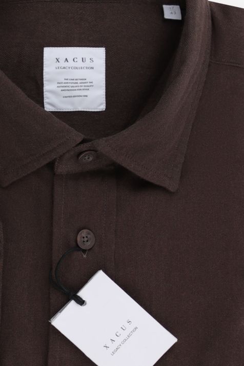 Camicia Uomo Xacus Regular Tinta unita 59% cotone 41% Lyocell collo Francese Manica lunga