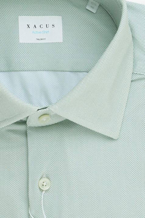 Camicia Uomo Xacus Regular Micro disegno 86% poliammide 14% elastan collo Francese Manica lunga